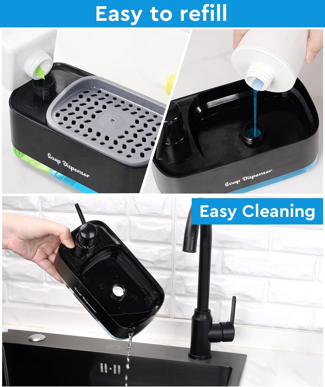 Kitchen Dish Soap Dispenser Set