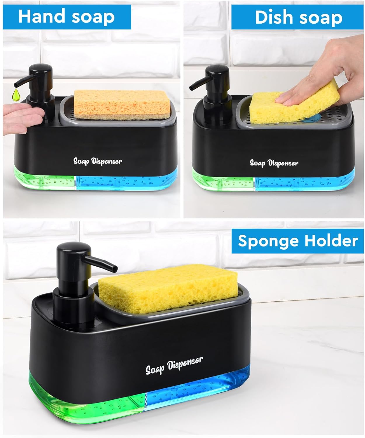 Kitchen Dish Soap Dispenser Set