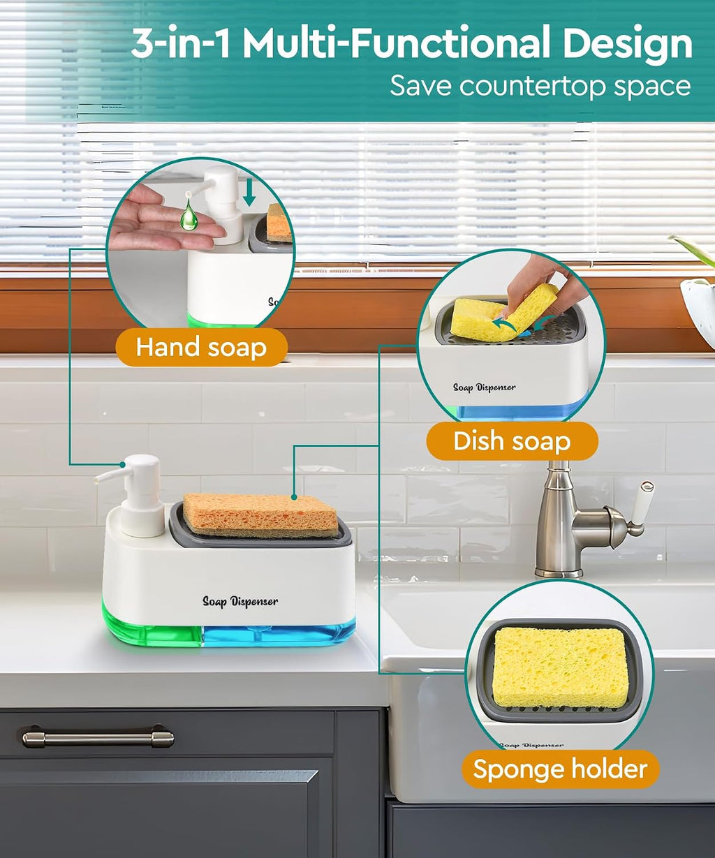 Kitchen Dish Soap Dispenser Set