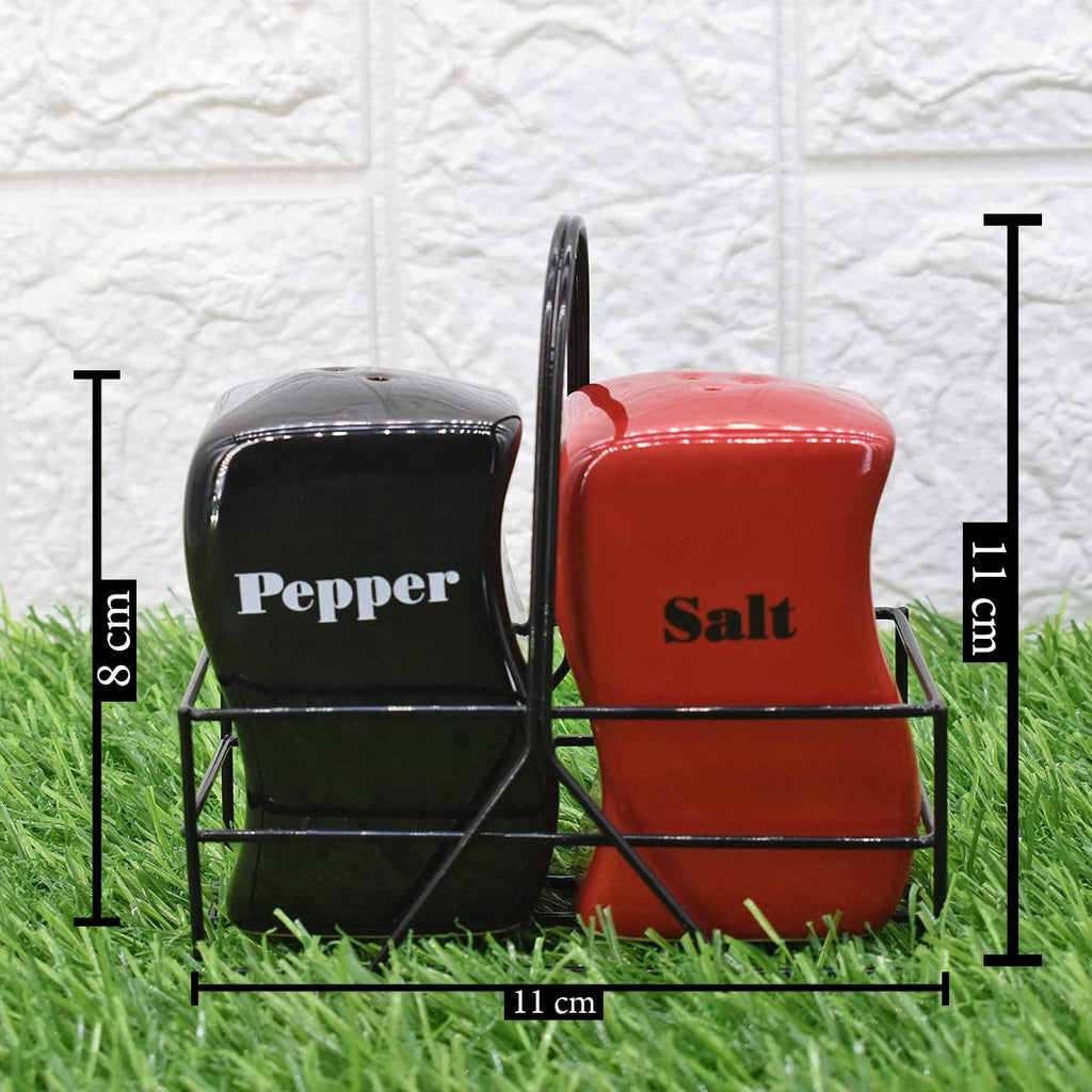 Ceramic Salt and Pepper Shakers Set with Tray