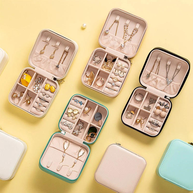 Single Layer Storage Box Ladies Travel Leather Jewelry Box