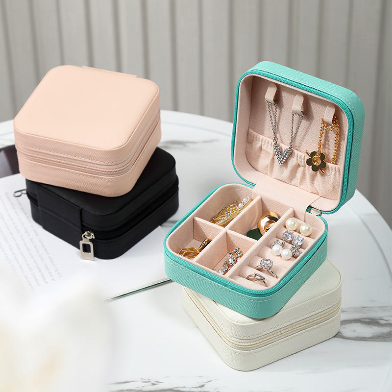 Single Layer Storage Box Ladies Travel Leather Jewelry Box