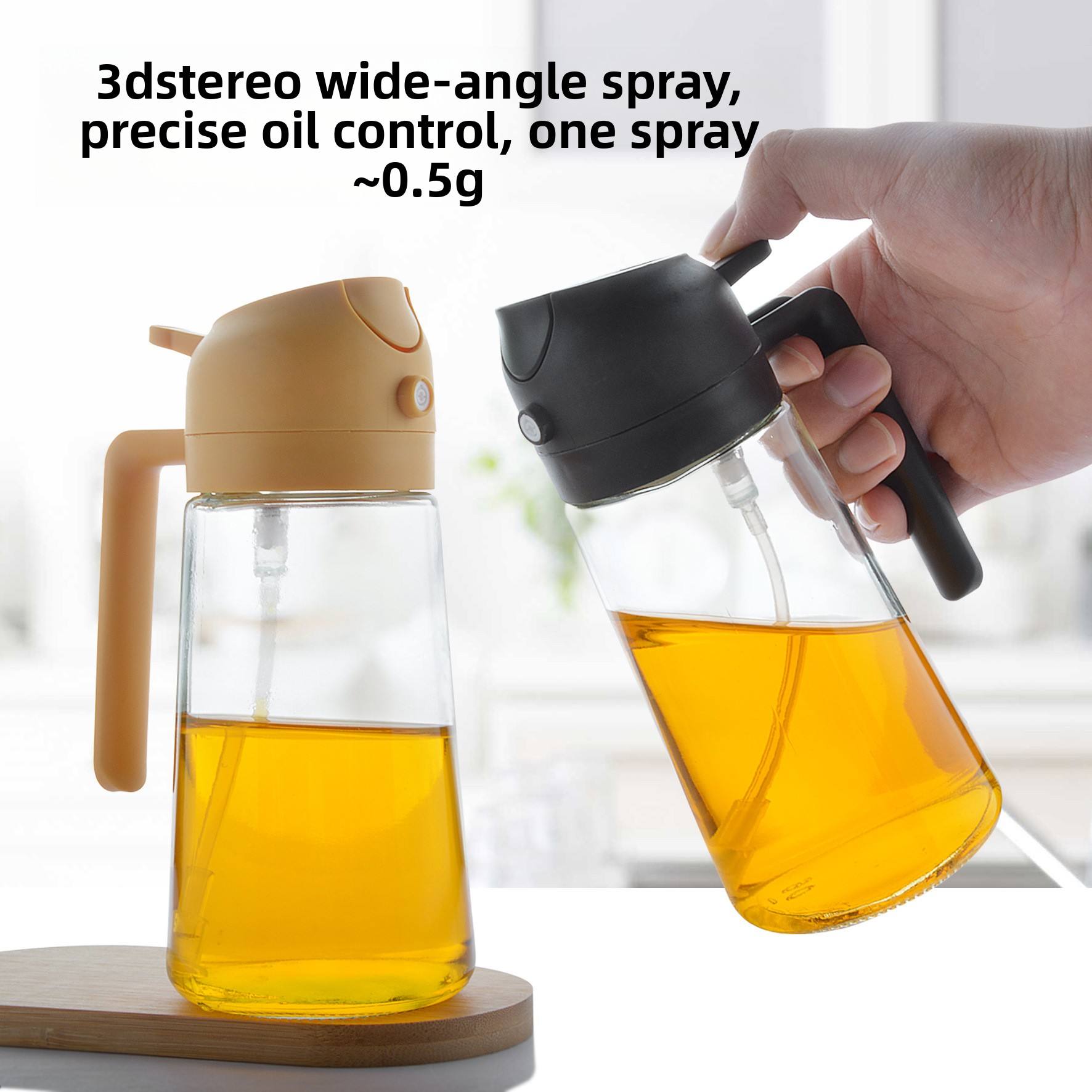 470ml Glass Oil Bottle Dual-Use Non-Drip Spray