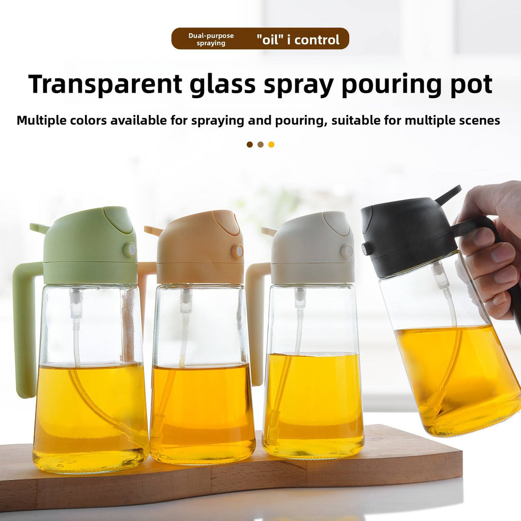 470ml Glass Oil Bottle Dual-Use Non-Drip Spray