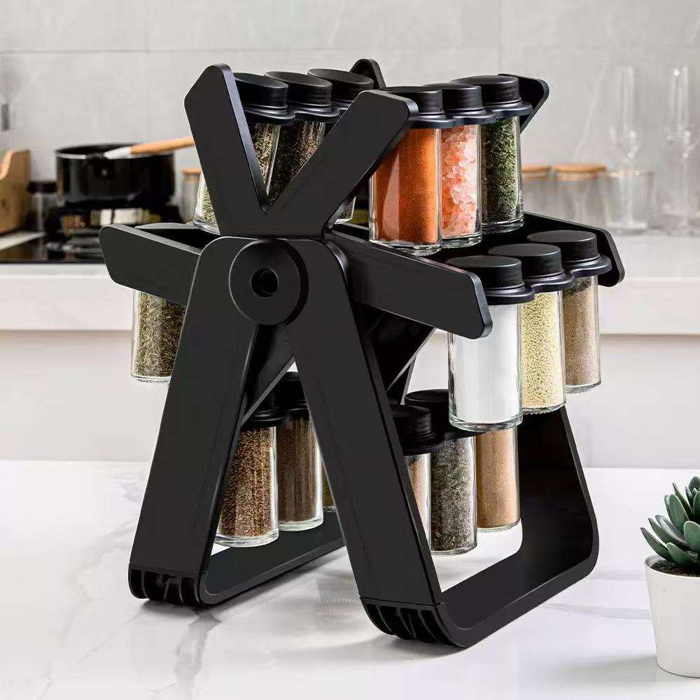 Rotating Ferris Wheel Glass Spice Jar Set