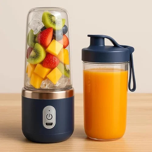 2-In-1 USB Rechargeable Portable Juicer Blender for Smoothies, Shakes, and Frozen Drinks